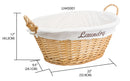 7 of 7:Home Basics Wicker Laundry Basket with Removeable Liner, Natural, 22x17x9.5 Inches 