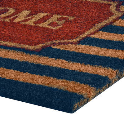 3 of 6:Achim Welcome Printed Coir Doormat, Red-Blue, 18x30 Inches 
