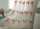 5 of 6:Vittoria Floral Embroidered Double Panel With Attached Valance, Coral, 54x84 Inches 