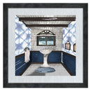 1 of 1:PREMIUS Floating Sink Blue Lodge Washroom Wall Decor, 14x14 Inches 