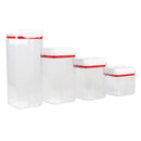 2 of 4:Home Basics 4 Piece Twist N’ Lock Air-Tight Plastic Square Canister Set, Clear 