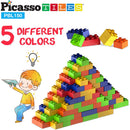 6 of 8:PicassoTiles 150 Piece Large Construction Brick Building Blocks STEM Bricks Toy Set, Multicolor 