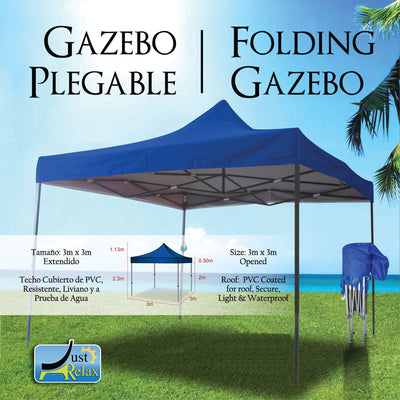 2 of 2:Tonnelle pliante Just Relax, bleu, 3 x 3 m 