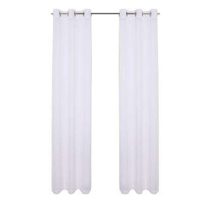 4 of 7:Panneau de fenêtre transparent uni à œillets Sheffield, lot de 2, blanc, 76 x 84 pouces 