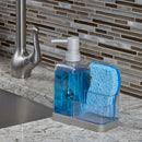 4 of 4:Home Basics Plastic Soap Dispenser with Sponge and Compartment, Light Gray, 13.5 Ounces 