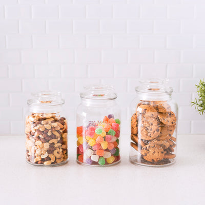 2 of 3:Home Basics 3 Piece Canister Set with Lid, Clear 