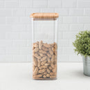 5 of 5:Bidon carré en plastique sans BPA de 3 litres avec couvercle hermétique en bambou et silicone 