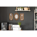 2 of 2:Juego de reloj de pared de cocina Premius con detalles, marrón claro, 14 x 10 pulgadas 