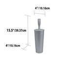 7 of 7:Brosse de toilette conique et support en plastique Home Basics, gris, 4 x 15 pouces 