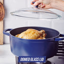 7 of 8:Cocotte antiadhésive Blue Diamond en céramique avec couvercle en verre, bleu, 5,5 litres 