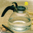1 of 1:Stove Safe 12-Cup Whistling Glass Tea Kettle, Clear 