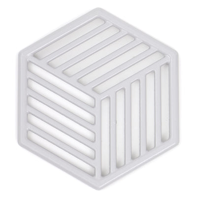 3 of 5:Home Basics Cast Iron Lines Design Trivet, Gray, 8x8x.5 Inches 