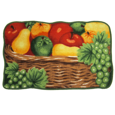 1 of 1:Fresh Fruits Basket Skid-Resistant Kitchen Rug Mat, Multi, 18x30 Inches 