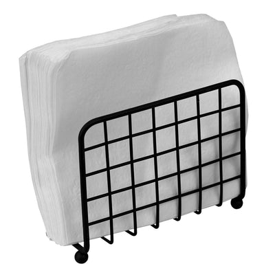 1 of 5:Home Basics Grid Design Napkin Holder, Black, 6x2.75x5.25 Inches 