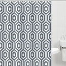 1 of 1:Bath Bliss Dobby Weave Shower Curtain Set, Hexagon Design, 70x72 Inches 