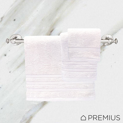 5 of 6:Juego de toallas de baño de algodón peinado Premius Premium de 6 piezas, blanco 