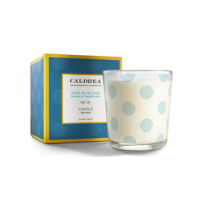 1 of 2:Vela aromática Caldrea, 45 horas de tiempo de combustión, salvia azul albahaca, 8.1 onzas 