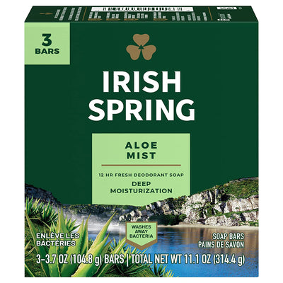 1 of 2:Irish Spring Aloe Mist Deodorant Bar Soap, 3-Pack, 3.7 Ounces 