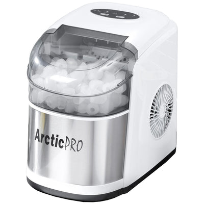 1 of 8:Arctic-Pro Easy Clean Flip-Top Lid Portable Ice Maker, White-Stainless Steel 