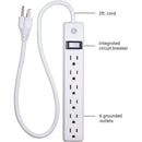 2 of 4:GE 6 Outlet Power Strip, White, 2 Feet 