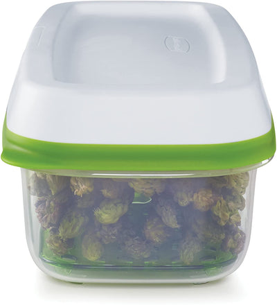 2 of 6:Rubbermaid Freshworks Produce Saver Food Storage Container, Long Rectangle, 8.4 Cup, Green 