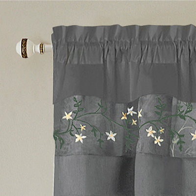 3 of 6:Ensemble complet Fairfield 5 pièces, panneau, cantonnière et embrasse, gris, 55 x 84 pouces 