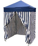 1 of 2:Just Relax Patio Pop-up Striped Cabana Tent, Navy-White, 5x5 Feet 