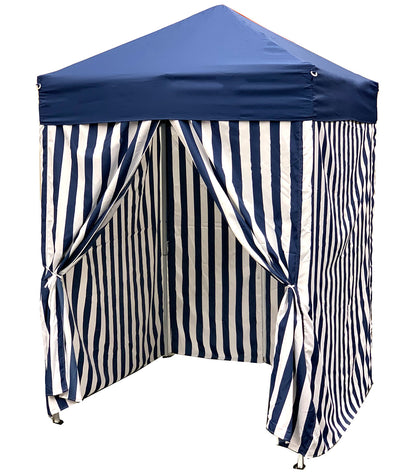 1 of 2:Just Relax Patio Pop-up Striped Cabana Tent, Navy-White, 5x5 Feet 