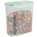 3 of 5:Home Basics  4-Sided Locking Plastic Cereal Storage Container with Spoon, Seafoam Green 