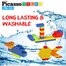 8 of 8:PicassoTiles 150 Piece Large Construction Brick Building Blocks STEM Bricks Toy Set, Multicolor 