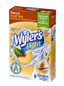 1 of 1:Sachets de préparation pour boisson Wyler's Light Singles à emporter, thé glacé à la pêche, sans sucre, 8 sachets 