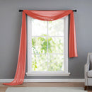 1 of 1:Infinity Decorative Sheer Voile Window Scarf, Coral, 54x216 Inches 