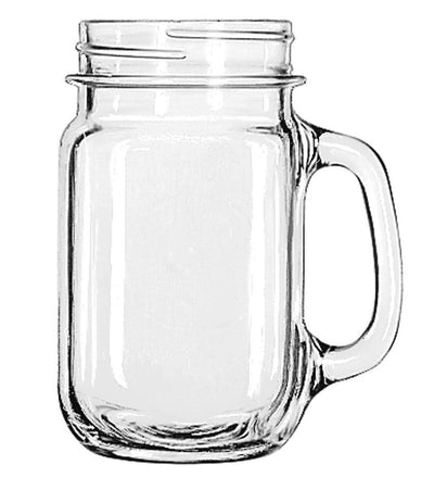 1 of 1:Libbey Drinking Mason Jar With Handle, Clear, 16-ounce 