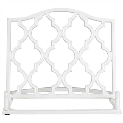 5 of 7:Home Basics - Soporte para libros de cocina de celosía marroquí de hierro fundido, color blanco, 10.5 x 5.5 x 9 pulgadas 