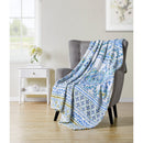1 of 2:Hudson Essex Malik Plush Throw Blanket, Blue, 50x70 Inches 