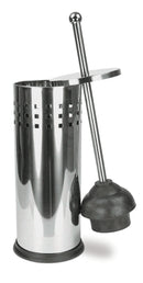 1 of 3:Home Basics Brushed Stainless Steel Toilet Plunger, Silver, 5.5x17.8 Inches 