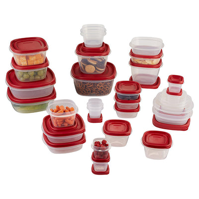 1 of 4:Rubbermaid 60-piece Easy Find Lid Food Storage Container Set, Red 