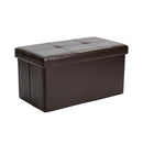 1 of 4:Simplify Otomana de almacenamiento plegable doble de piel sintética en chocolate 
