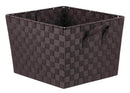 1 of 3:Home Basics Polyester Woven Strap Storage Basket, Brown, X-Large, 15x13x10 Inches 