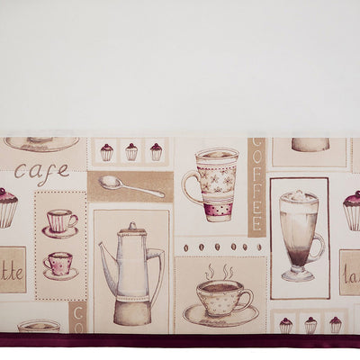 4 of 4:Cappuccino Printed Kitchen Curtain Tiers & Swag Set, 56x36 Inches 