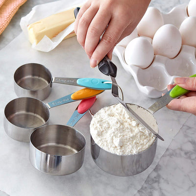 4 of 5:Wilton Rosanna Pansino 4-Piece Metal Measuring Cup Set, Multi 