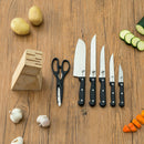 2 of 4:Home Basics 7 Piece Knife Set with Block, Black 