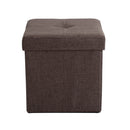 2 of 4:Cubo otomano plegable de lino sintético Simplify en Espresso 