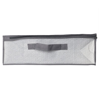 2 of 5:Home Basics Herringbone Non-Woven Under the Bed Storage Bag with See-through Panel, Grey 