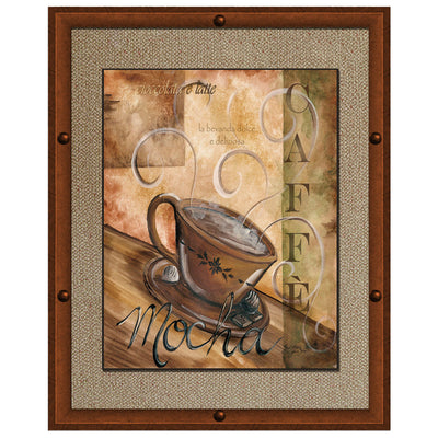 1 of 1:PREMIUS Caffe Mocha Framed Wall Art With Buttons, 11x13 Inches 
