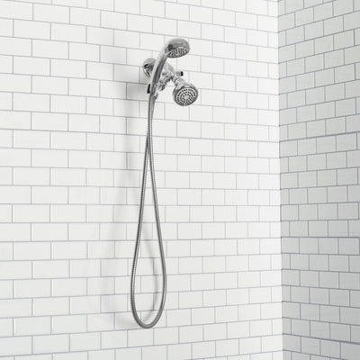 1 of 3:Home Basics - Masajeador de cabezal de ducha de 2 vías, plateado 