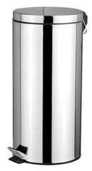 1 of 3:Home Basics 30 Liter Polished Stainless Steel Round Waste Bin, Silver 