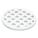 1 of 5:Home Basics - Salvamanteles con diseño de tejido de hierro fundido, color blanco, 8.0 x 8.0 x 5.0 in 