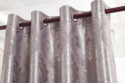 2 of 3:Panneau occultant à 8 œillets Marabella Jacquard, argent, 54 x 84 pouces 