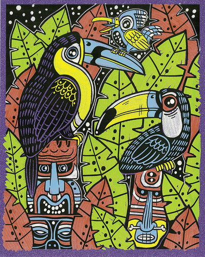 4 of 4:Crayola Art With Edge Tropical Pop Art Coloring Book Kit, 30 Pieces 